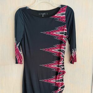Nine West Black & Pink 3/4 Length Sleeve Dress
